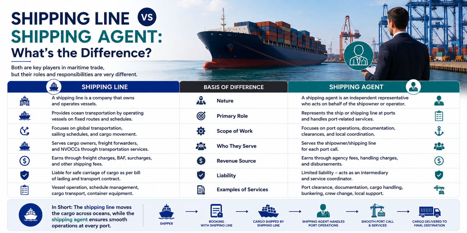 Shipping Line vs Shipping Agent: What's the Difference?