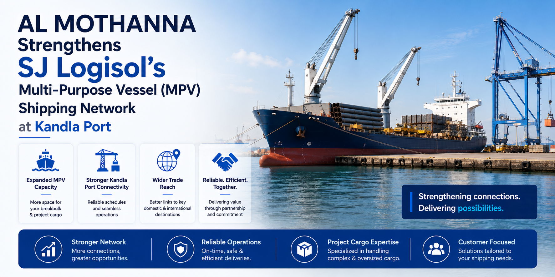 AL MOTHANNA Strengthens SJ Logisol’s Multi-Purpose Vessel (MPV) Shipping Network at Kandla Port