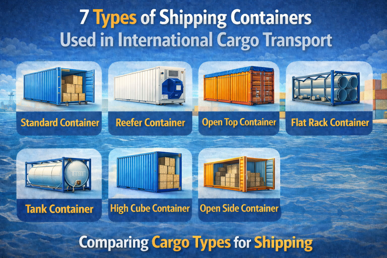 7 Types of Shipping Containers Used in International Cargo Transport